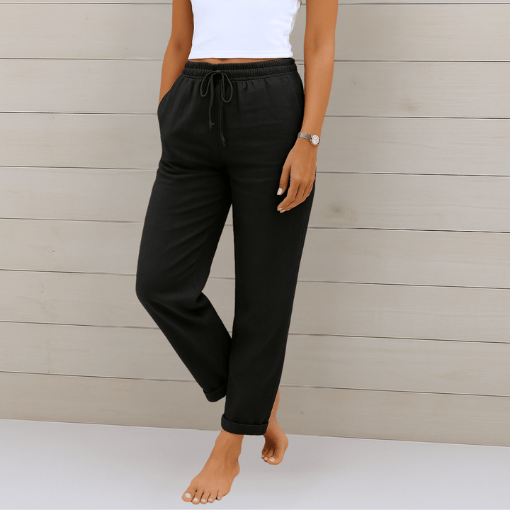 Susy | Pantaloni stretch in lino traspirante premium