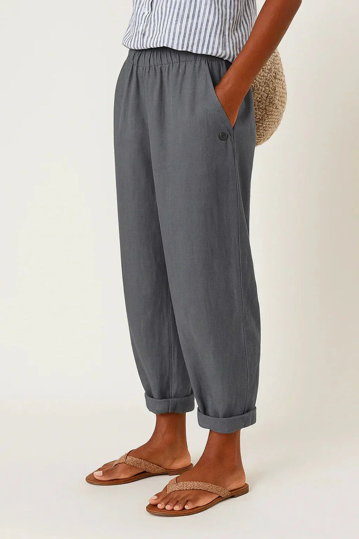 Edith | pantaloni leggeri in lino e cotone eleganti