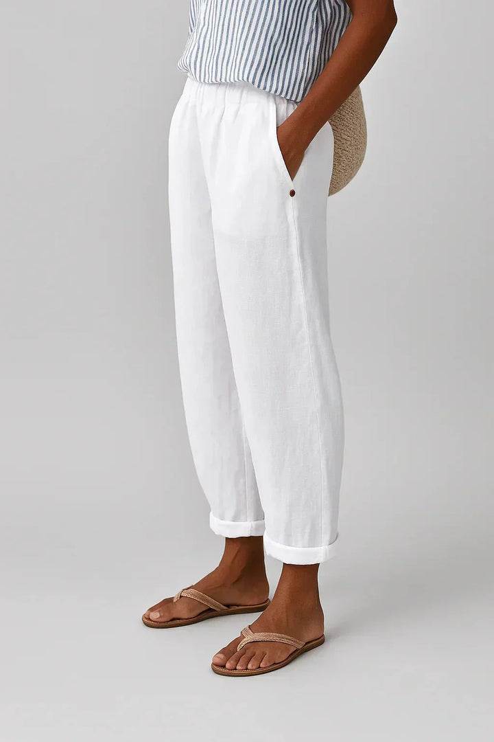 Edith | pantaloni leggeri in lino e cotone eleganti